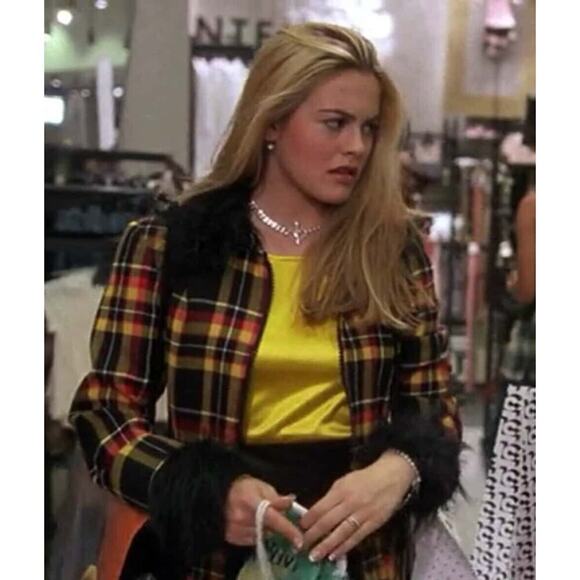 Vintage 1990's Mixit Sz 10 Pink Plaid Shrunken Blazer Jacket Clueless Friends - Picture 9 of 11